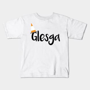 Glesga Orange Traffic Cone Design Kids T-Shirt